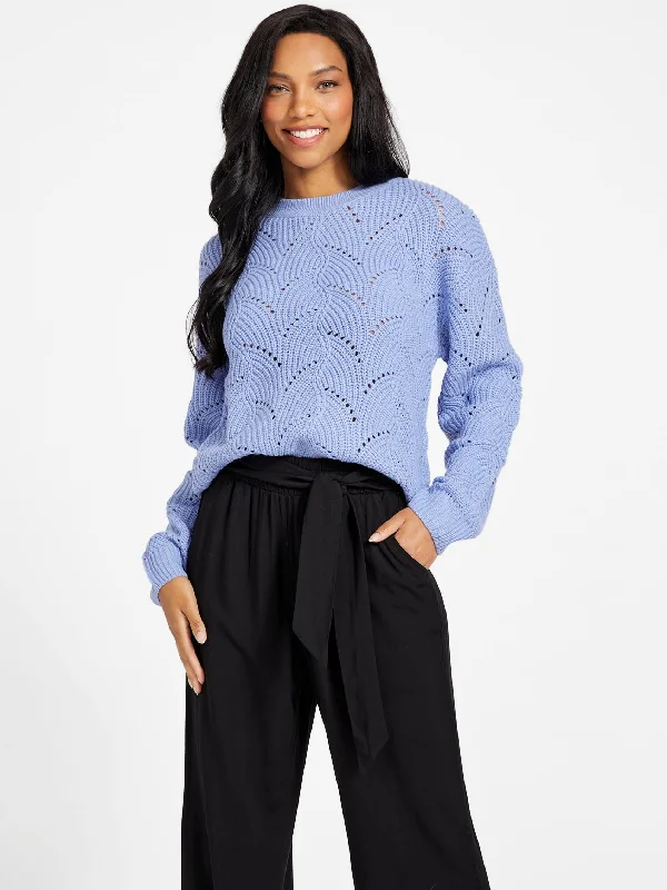 Cowl Neck Women's Cashmere Blend Sweater Dresses for WinterIsabel Pointelle Sweater