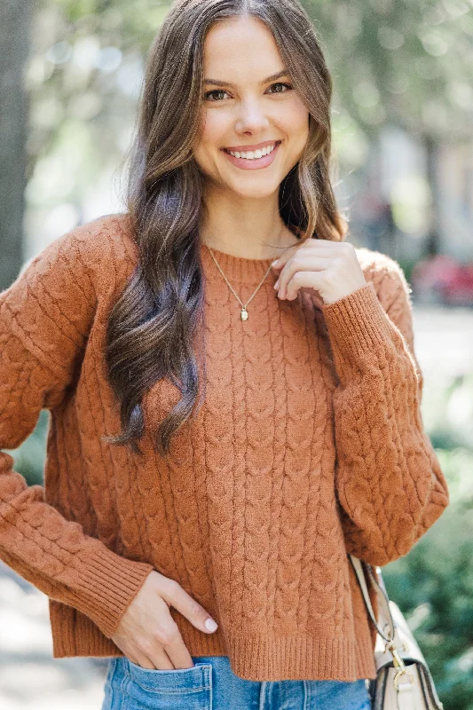 Plus Size Women's Embroidered Sweaters in Ethnic StylesIt All Comes Back Camel Brown Knit Crop Sweater Plus Size Women's Embroidered Sweaters in Ethnic StylesIt All Comes Back Camel Brown Knit Crop Sweater