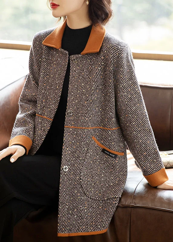 Women's faux fur coats in bright colors for a bold fashion statementItalian Peter Pan Collar Button Pockets Patchwork Woolen Coat Fall Women's faux fur coats in bright colors for a bold fashion statementItalian Peter Pan Collar Button Pockets Patchwork Woolen Coat Fall