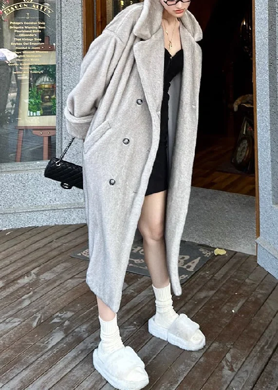 Women's longline double - breasted camel coats for a sophisticated lookItalian Silver Brown Peter Pan Collar Pockets Patchwork Mink Velvet Coat Winter Women's longline double - breasted camel coats for a sophisticated lookItalian Silver Brown Peter Pan Collar Pockets Patchwork Mink Velvet Coat Winter