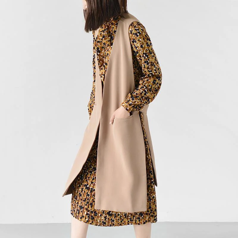 Women's waterproof parka coats with multiple pockets for practicalityKhaki sleeveless chiffon vest long jackets causal coats outwear Women's waterproof parka coats with multiple pockets for practicalityKhaki sleeveless chiffon vest long jackets causal coats outwear