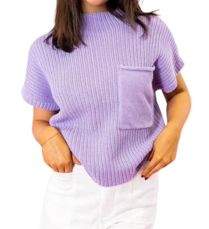 Cropped Women's Angora Blend Sweaters for a Trendy LookKnit Sweater In Lavender