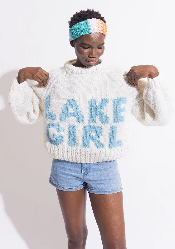 Plus Size Women's Embroidered Sweaters in Ethnic StylesLake Girl Pullover