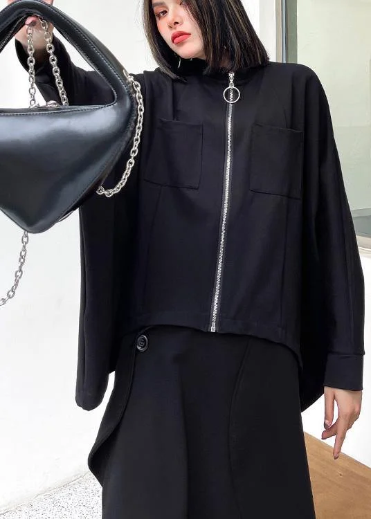 Women's waterproof parka coats with multiple pockets for practicalityLoose Black Pockets Zippered Jackets Spring Women's waterproof parka coats with multiple pockets for practicalityLoose Black Pockets Zippered Jackets Spring