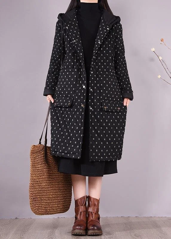 Water - resistant women's trench coats with adjustable cuffs for rainy daysLoose Fitting Coats Black Hooded Pockets Casual Outfit Water - resistant women's trench coats with adjustable cuffs for rainy daysLoose Fitting Coats Black Hooded Pockets Casual Outfit