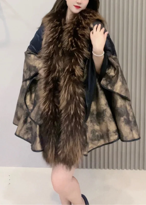 Long women's mac coats in a lightweight fabric for spring showersLoose Fur Collar Patchwork Leather And Fur Coats Winter Long women's mac coats in a lightweight fabric for spring showersLoose Fur Collar Patchwork Leather And Fur Coats Winter