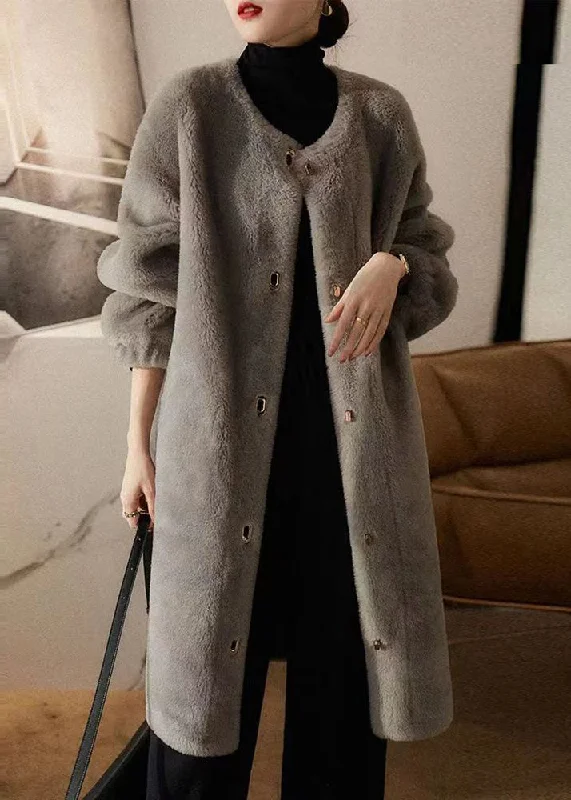Belted women's cashmere coats in soft pastels for a luxurious feelLoose Grey O Neck Pockets Patchwork Wool Coats Winter Belted women's cashmere coats in soft pastels for a luxurious feelLoose Grey O Neck Pockets Patchwork Wool Coats Winter