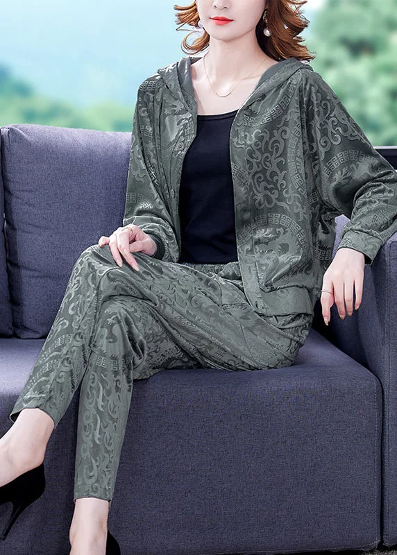 Quilted down women's coats with removable hoods for outdoor activitiesLoose Grey Print Silk Velour Coats And Harem Pants Two Pieces Set Fall Quilted down women's coats with removable hoods for outdoor activitiesLoose Grey Print Silk Velour Coats And Harem Pants Two Pieces Set Fall