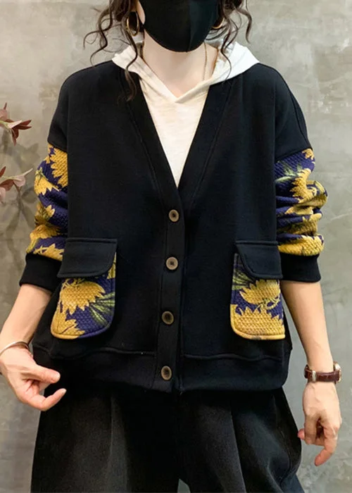 Plus size women's wool blend coats for a warm and stylish winterLoose Yellow V Neck Print Pockets Warm Fleece Coat Fall Plus size women's wool blend coats for a warm and stylish winterLoose Yellow V Neck Print Pockets Warm Fleece Coat Fall