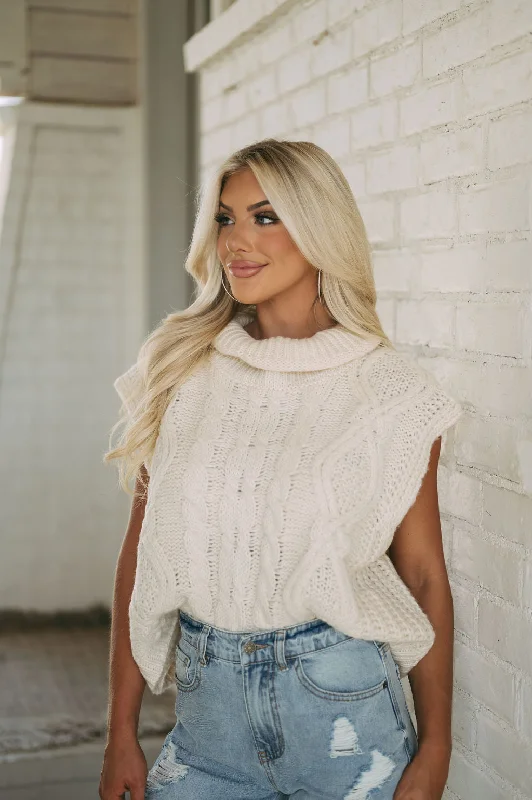 Button - Down Women's Shetland Wool Sweaters in Traditional PatternsSleeveless Cable Knit Sweater-Cream Button - Down Women's Shetland Wool Sweaters in Traditional PatternsSleeveless Cable Knit Sweater-Cream