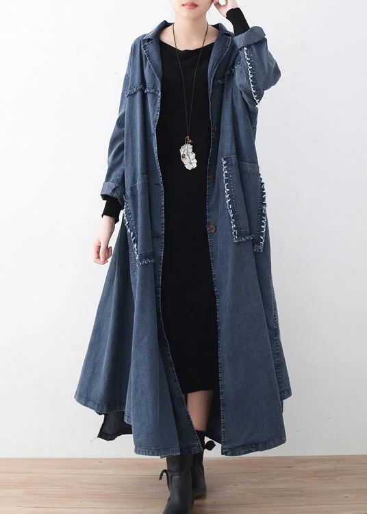 Women's waterproof parka coats with multiple pockets for practicalityNatural Denim Blue Peter Pan Collar Patchwork Pockets Button Cotton Coats Long Sleeve Women's waterproof parka coats with multiple pockets for practicalityNatural Denim Blue Peter Pan Collar Patchwork Pockets Button Cotton Coats Long Sleeve