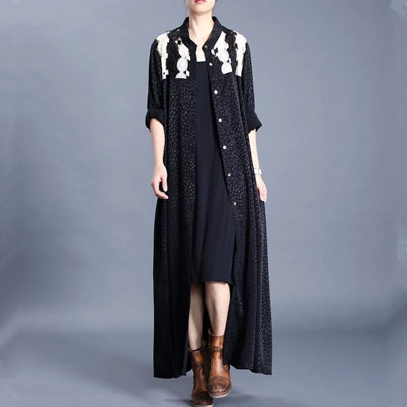 Checkered women's wool coats in a classic pattern for a timeless styleNatural stand collar Button Down Fashion maxi coat black patchwork yellow baggy cardigan Checkered women's wool coats in a classic pattern for a timeless styleNatural stand collar Button Down Fashion maxi coat black patchwork yellow baggy cardigan