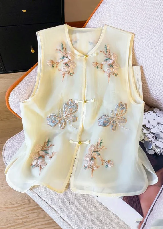 Oversized women's wool coats in a monochromatic look for a trendy outfitNew Beige Embroidered Button Tulle Waistcoat Sleeveless Oversized women's wool coats in a monochromatic look for a trendy outfitNew Beige Embroidered Button Tulle Waistcoat Sleeveless