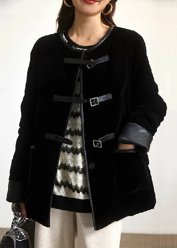 Plus size women's wool blend coats for a warm and stylish winterNew Black Button Pockets Patchwork Duck Down Coats Long Sleeve Plus size women's wool blend coats for a warm and stylish winterNew Black Button Pockets Patchwork Duck Down Coats Long Sleeve