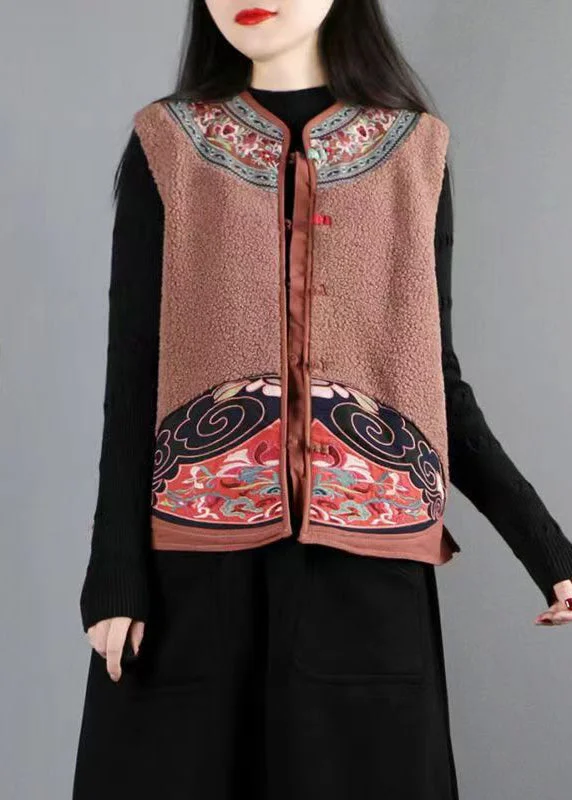 Plus size women's wool blend coats for a warm and stylish winterNew Coffee Embroideried Button Patchwork Teddy Faux Fur Waistcoat Fall Plus size women's wool blend coats for a warm and stylish winterNew Coffee Embroideried Button Patchwork Teddy Faux Fur Waistcoat Fall