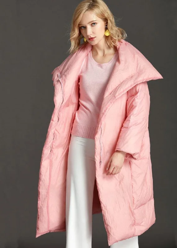 Women's long - sleeve wool coats in a houndstooth pattern for a classic charmNew Pink PeterPan Collar Pockets zippered Winter Duck Down Down Coat Women's long - sleeve wool coats in a houndstooth pattern for a classic charmNew Pink PeterPan Collar Pockets zippered Winter Duck Down Down Coat