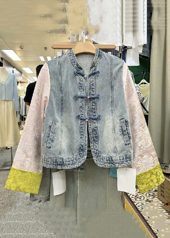 Quilted down women's coats with removable hoods for outdoor activitiesNew Yellow Button Patchwork Denim Coats Long Sleeve Quilted down women's coats with removable hoods for outdoor activitiesNew Yellow Button Patchwork Denim Coats Long Sleeve