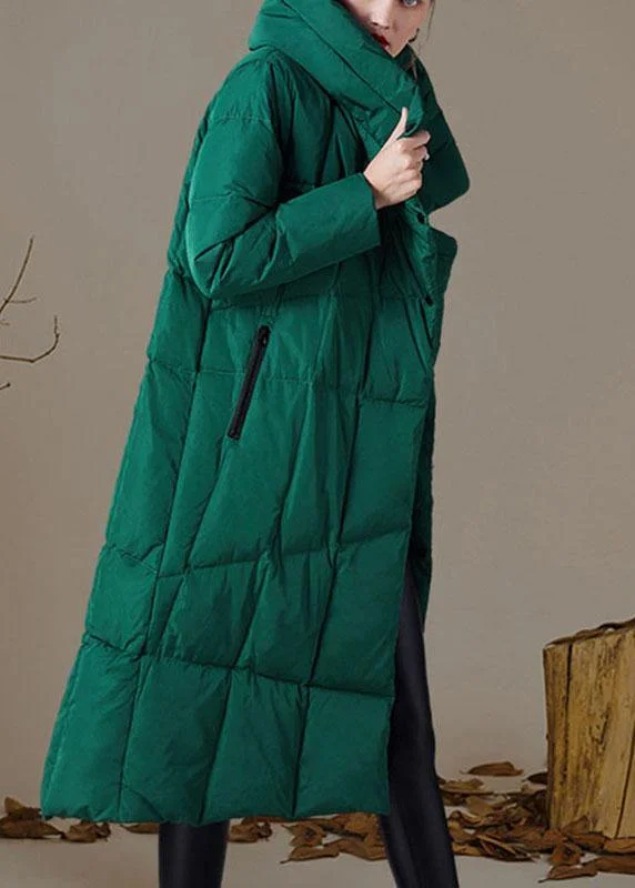 Women's faux fur coats in bright colors for a bold fashion statementOrganic Green Stand Collar Pockets asymmetrical design Winter Duck Down down coat Women's faux fur coats in bright colors for a bold fashion statementOrganic Green Stand Collar Pockets asymmetrical design Winter Duck Down down coat