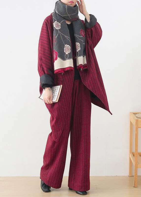 Belted women's cashmere coats in soft pastels for a luxurious feelOriginal design red woolen suit female cocoon-shaped irregular mid-length coat autumn and winter Belted women's cashmere coats in soft pastels for a luxurious feelOriginal design red woolen suit female cocoon-shaped irregular mid-length coat autumn and winter
