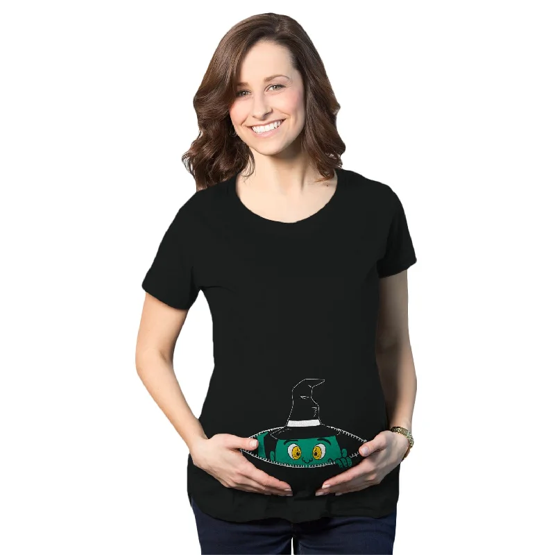 Graphic Print Women T Shirt for a Trendy StatementPeeking Witch Maternity T Shirt