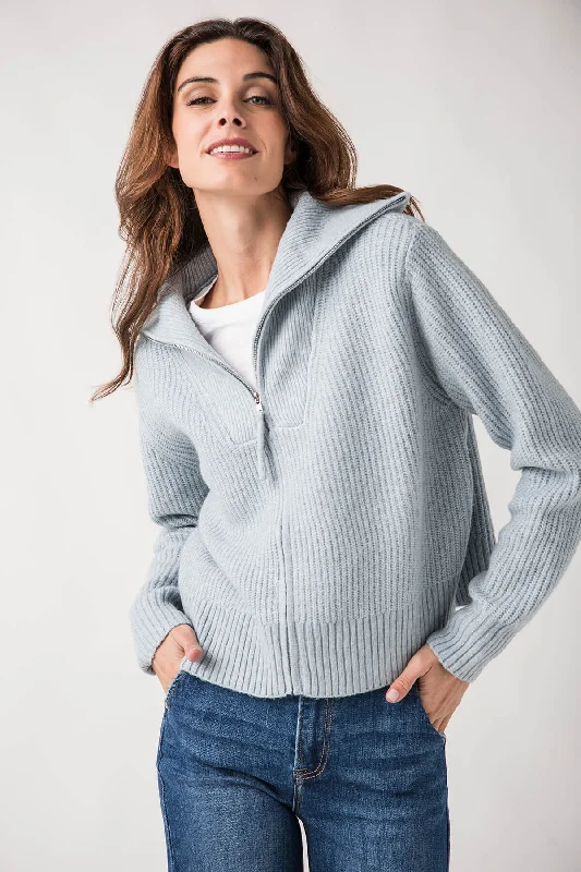 Hooded Women's Fleece - Lined Sweaters for WinterPinch Collared Zip Up Sweater