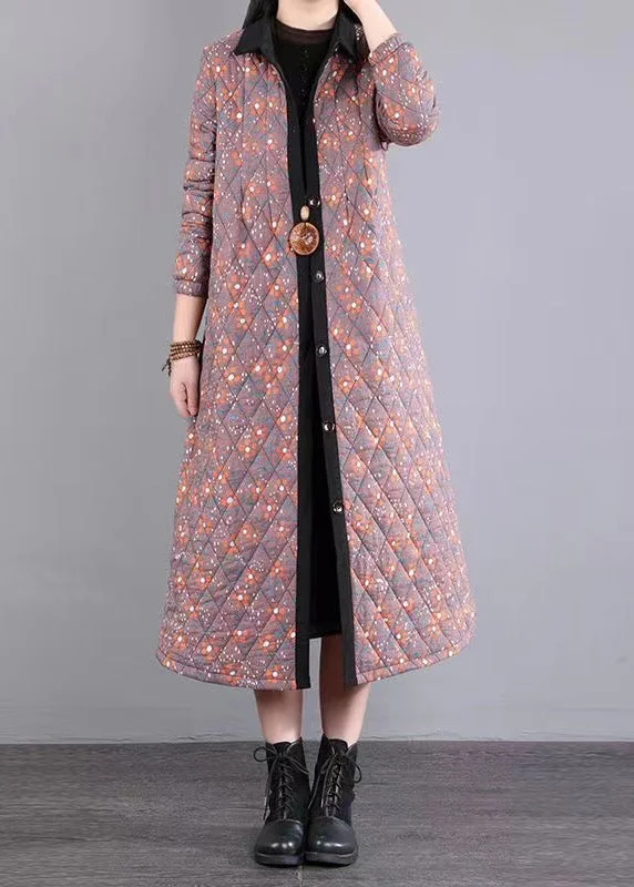 Checkered women's wool coats in a classic pattern for a timeless stylePink Print Patchwork Fine Cotton Filled Coats Peter Pan Collar Button Winter Checkered women's wool coats in a classic pattern for a timeless stylePink Print Patchwork Fine Cotton Filled Coats Peter Pan Collar Button Winter