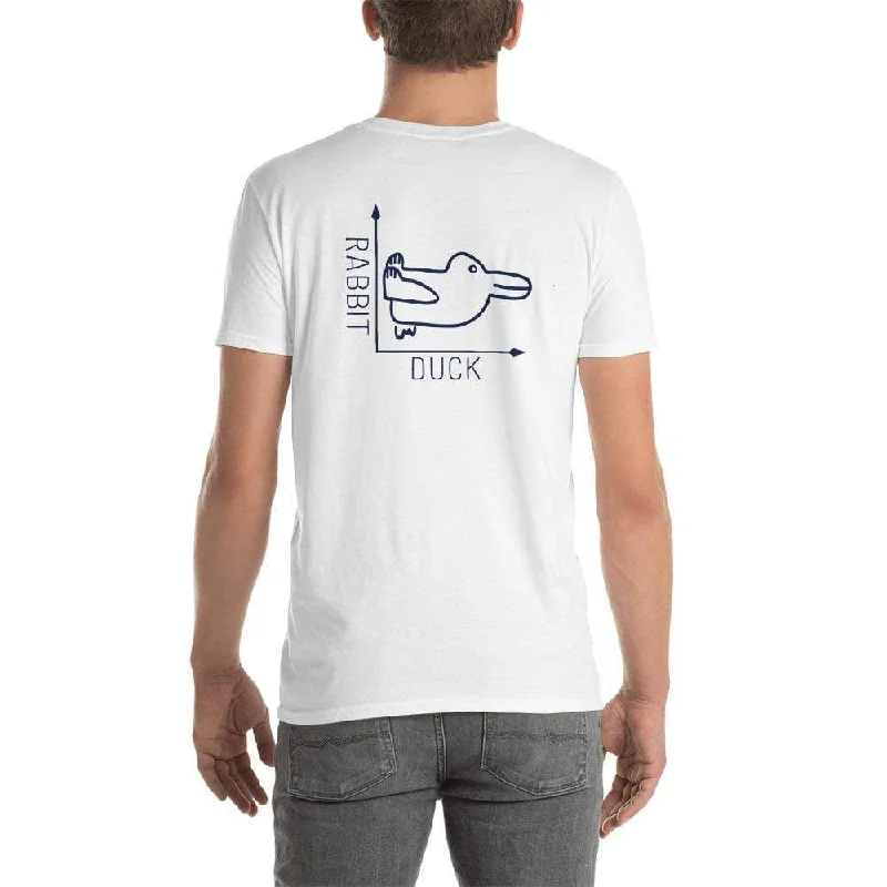 Distressed Women T Shirt with a Laid - Back AestheticRabbit-Duck - Front and Back print - Premium T-Shirt Distressed Women T Shirt with a Laid - Back AestheticRabbit-Duck - Front and Back print - Premium T-Shirt