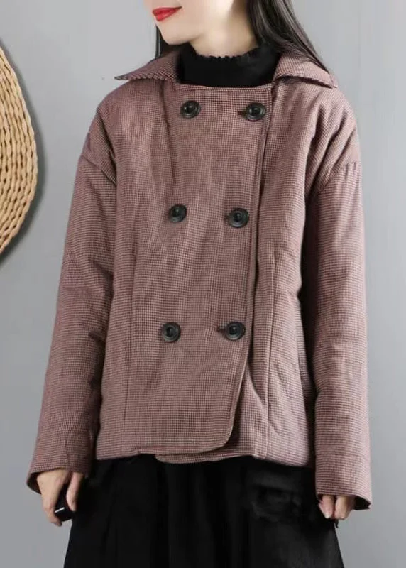 Women's cropped leather coats with silver studs for an edgy lookRed Plaid Pockets Patchwork Fine Cotton Filled Womens Coats Winter Women's cropped leather coats with silver studs for an edgy lookRed Plaid Pockets Patchwork Fine Cotton Filled Womens Coats Winter