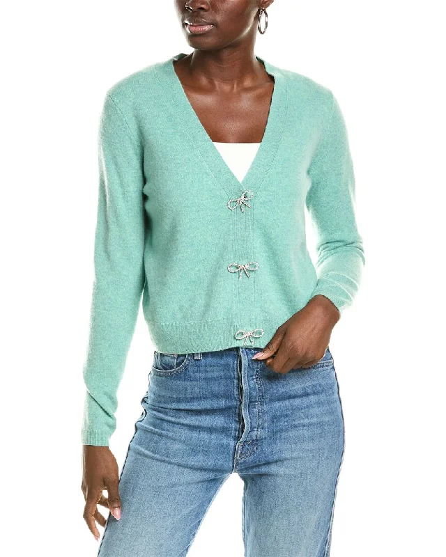 Belted Women's Cotton Blend Sweater Dresses for a Casual Looksofiacashmere Crystal Bow Cashmere Cardigan Belted Women's Cotton Blend Sweater Dresses for a Casual Looksofiacashmere Crystal Bow Cashmere Cardigan