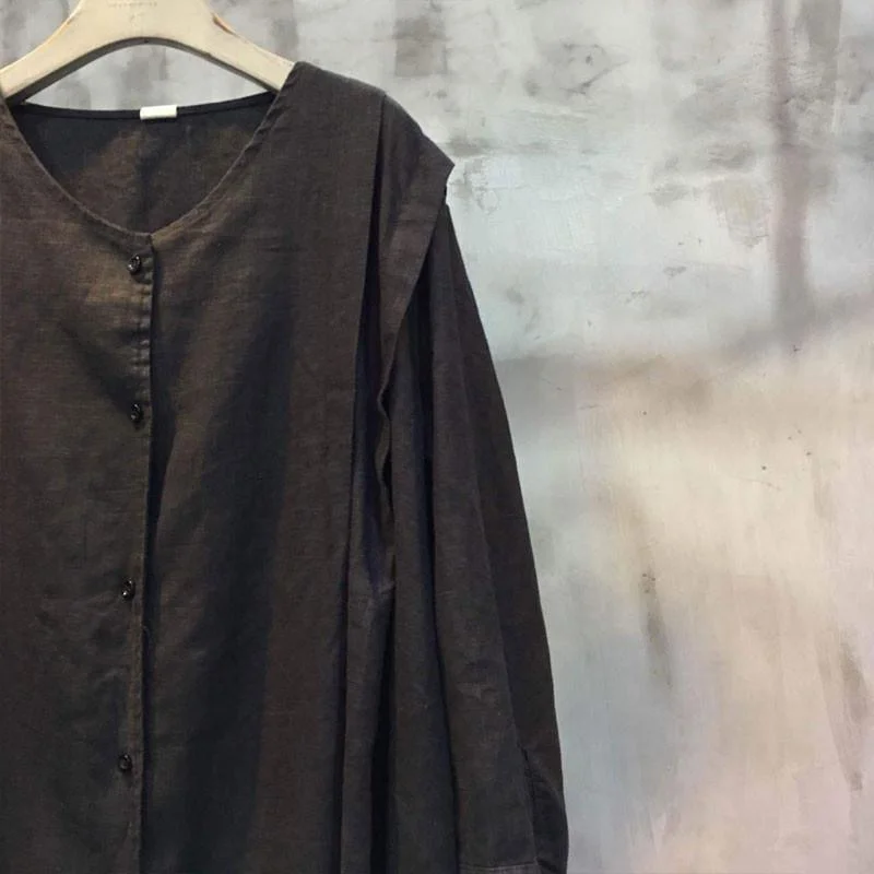 Embroidered women's cotton coats in a bohemian pattern for a unique designSpring Loose Embroidered Casual Black Coat Embroidered women's cotton coats in a bohemian pattern for a unique designSpring Loose Embroidered Casual Black Coat