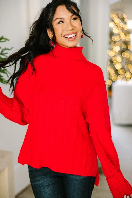 Plus Size Women's Belted Cable Knit SweatersStart The Conversation Red Fringe Sweater Plus Size Women's Belted Cable Knit SweatersStart The Conversation Red Fringe Sweater