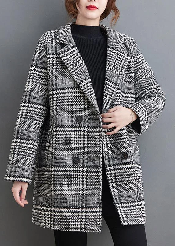 Shearling - lined women's leather coats for ultimate warmth and luxuryStyle Plaid Outwear Design Notched Pockets Spring Coat Shearling - lined women's leather coats for ultimate warmth and luxuryStyle Plaid Outwear Design Notched Pockets Spring Coat