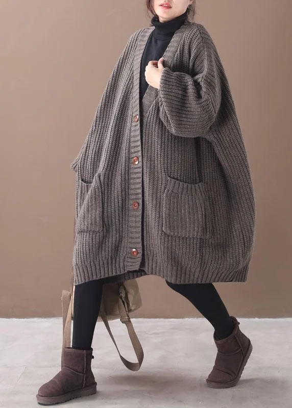 Women's waterproof parka coats with multiple pockets for practicalityStylish Chocolate Pockets Button Loose Fall Knitted Coat Women's waterproof parka coats with multiple pockets for practicalityStylish Chocolate Pockets Button Loose Fall Knitted Coat