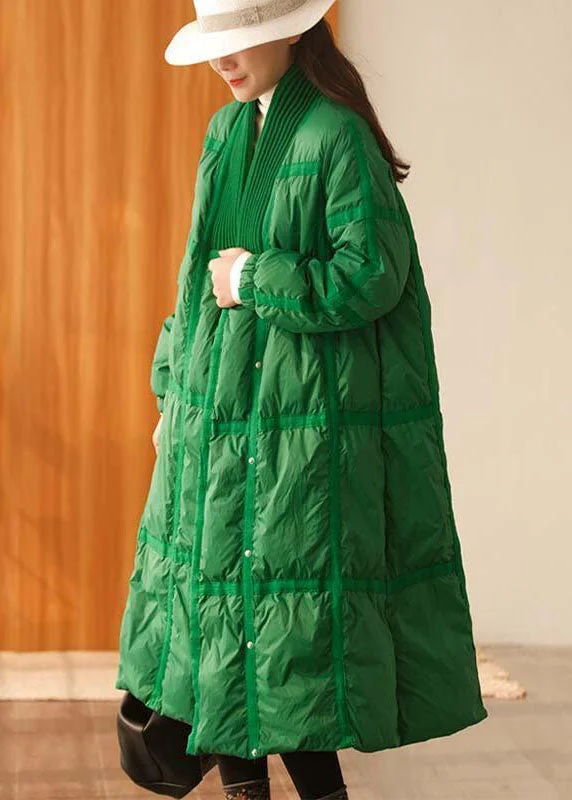 Women's longline double - breasted camel coats for a sophisticated lookStylish Green V Neck Knit Patchwork Duck Down Down Coats Winter Women's longline double - breasted camel coats for a sophisticated lookStylish Green V Neck Knit Patchwork Duck Down Down Coats Winter