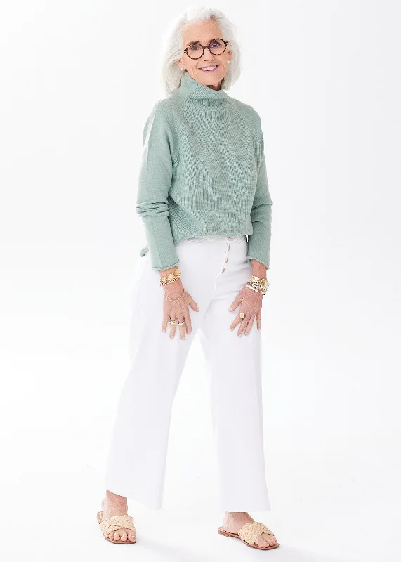 Plus Size Women's Side - Slit Sweaters in Bold SolidsThe Cashmere Mock Neck