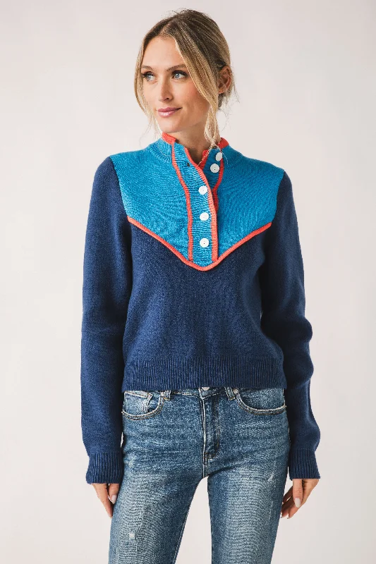 Tie - Front Women's Lambswool Sweaters in Pastel HuesTHML Contrast Trim Sweater
