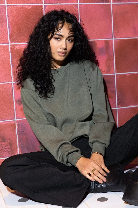 Plus Size Women's Oversized Chunky Knit SweatersTILTIL Emma Longsleeve Faded Green