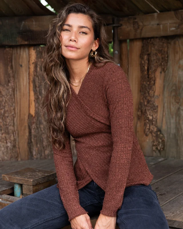 High - Low Hem Women's Cashmere - Blended SweatersTILTIL Redda Longsleeve Knit Rust Melange High - Low Hem Women's Cashmere - Blended SweatersTILTIL Redda Longsleeve Knit Rust Melange