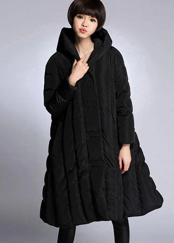 Women's pea coats with brass buttons for a nautical - inspired styleTrendy Black hooded Pockets Winter Duck Down down coat Women's pea coats with brass buttons for a nautical - inspired styleTrendy Black hooded Pockets Winter Duck Down down coat