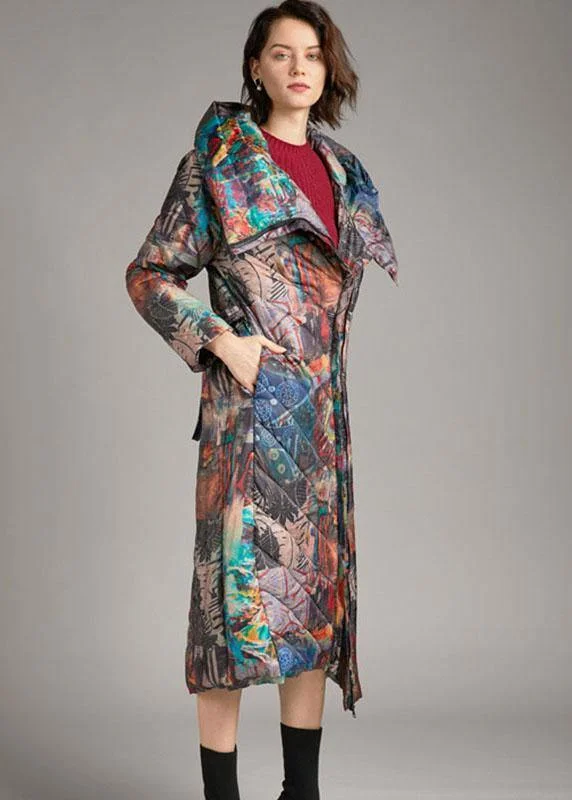 Oversized women's wool coats in a monochromatic look for a trendy outfitTrendy tie waist slim fit long Print Winter Duck Down down coat Oversized women's wool coats in a monochromatic look for a trendy outfitTrendy tie waist slim fit long Print Winter Duck Down down coat