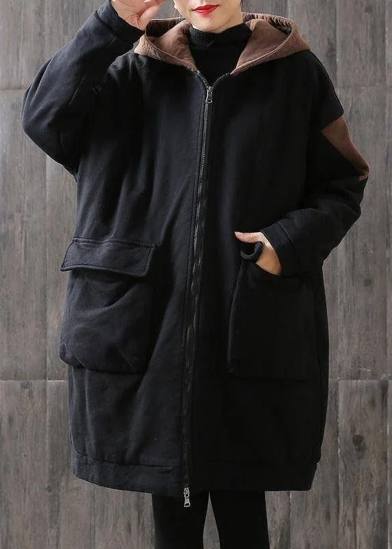 Hooded women's puffer coats in neon colors for high - visibility sportsUnique Coffee hooded zippered Pockets Patchwork Winter Cotton Thick Coats Long sleeve Hooded women's puffer coats in neon colors for high - visibility sportsUnique Coffee hooded zippered Pockets Patchwork Winter Cotton Thick Coats Long sleeve