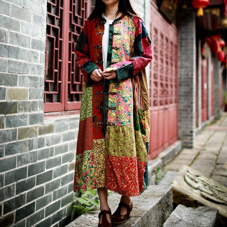Water - resistant women's trench coats with adjustable cuffs for rainy daysUnique patchwork tunic coats yellow loose outwears fall Water - resistant women's trench coats with adjustable cuffs for rainy daysUnique patchwork tunic coats yellow loose outwears fall