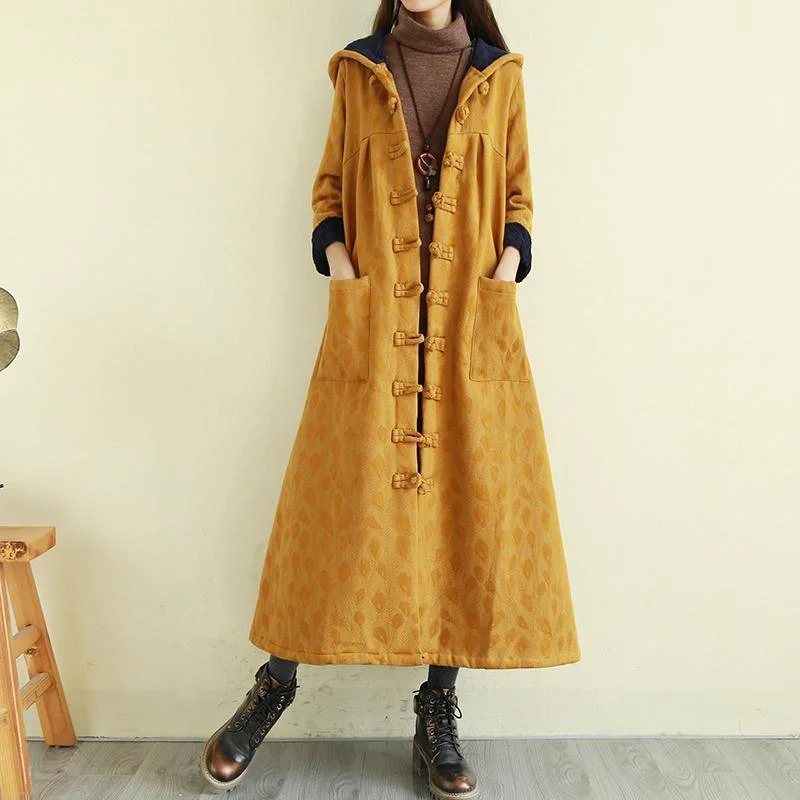 Women's longline double - breasted camel coats for a sophisticated lookUnique thick top quality hooded coats women yellow Midi jackets Women's longline double - breasted camel coats for a sophisticated lookUnique thick top quality hooded coats women yellow Midi jackets