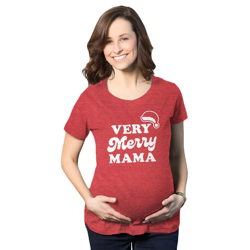 Crop Top Women T Shirt to Pair with High - Waisted BottomsVery Merry Mama Maternity T Shirt Crop Top Women T Shirt to Pair with High - Waisted BottomsVery Merry Mama Maternity T Shirt