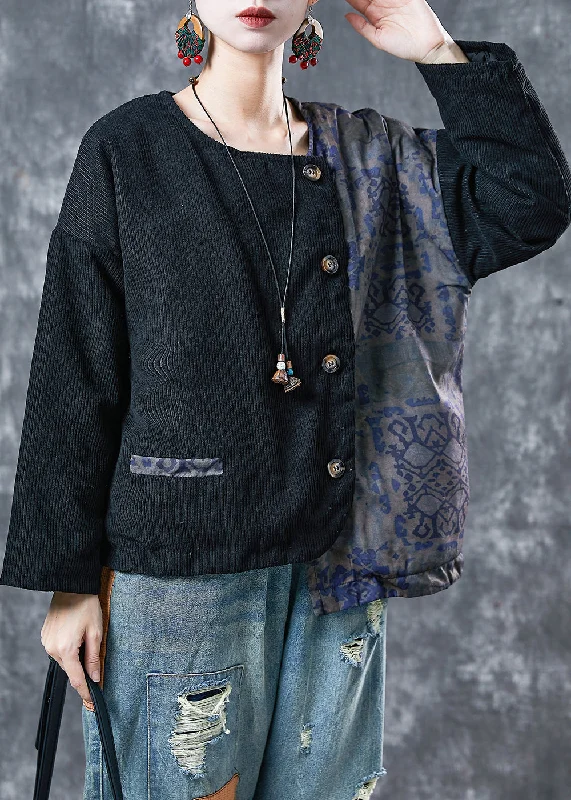 Oversized women's wool coats in a monochromatic look for a trendy outfitVintage Black Asymmetrical Patchwork Fine Cotton Filled Coats Winter Oversized women's wool coats in a monochromatic look for a trendy outfitVintage Black Asymmetrical Patchwork Fine Cotton Filled Coats Winter