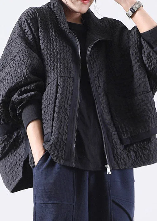 Women's longline double - breasted camel coats for a sophisticated lookVintage Black Zip Up Pockets Corduroy Jackets Spring Women's longline double - breasted camel coats for a sophisticated lookVintage Black Zip Up Pockets Corduroy Jackets Spring