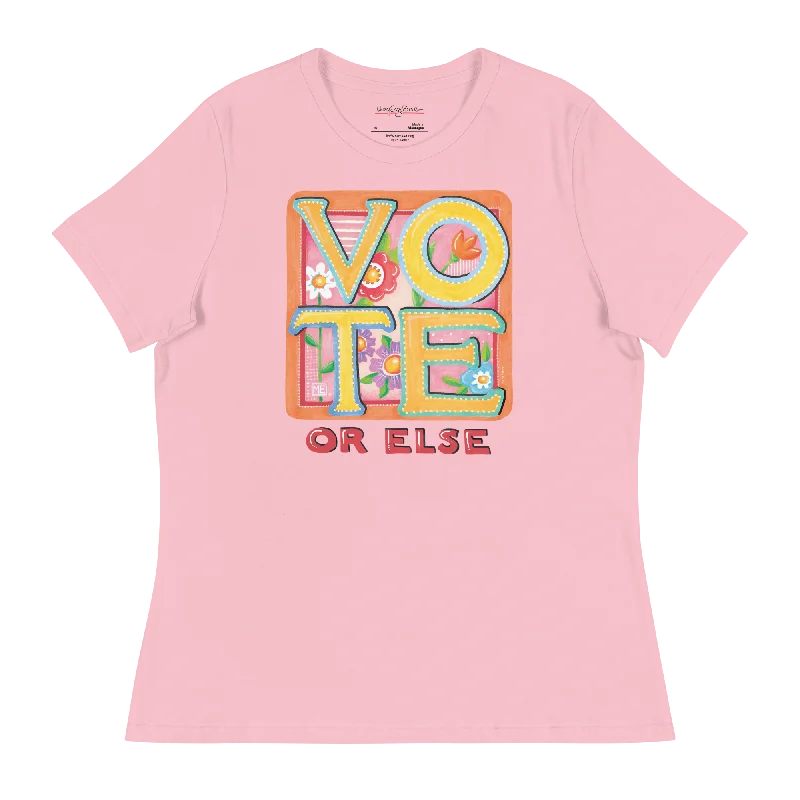 Ringer T Shirt Women with Retro - Inspired StripesVote or Else Women's T-Shirt