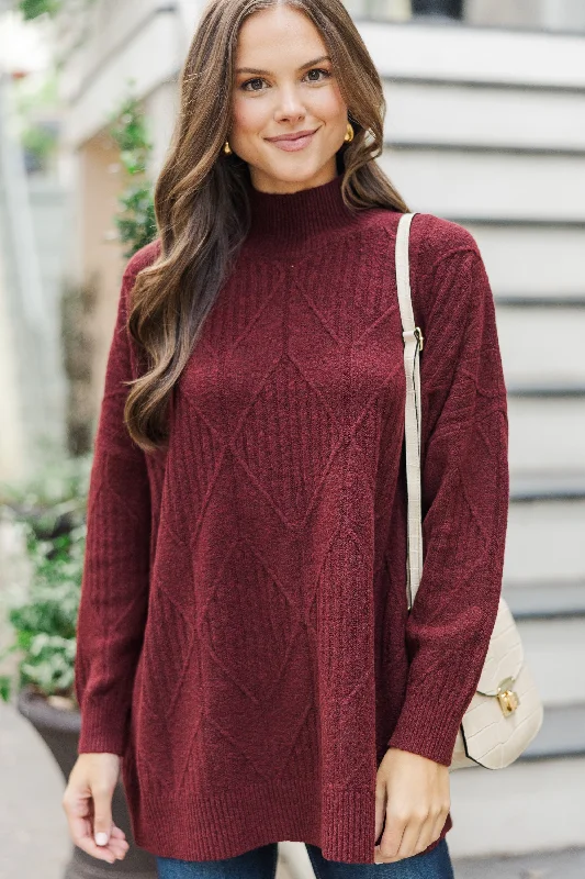 Cropped Women's Angora Blend Sweaters for a Trendy LookWalk The Walk Burgundy Sweater Cropped Women's Angora Blend Sweaters for a Trendy LookWalk The Walk Burgundy Sweater