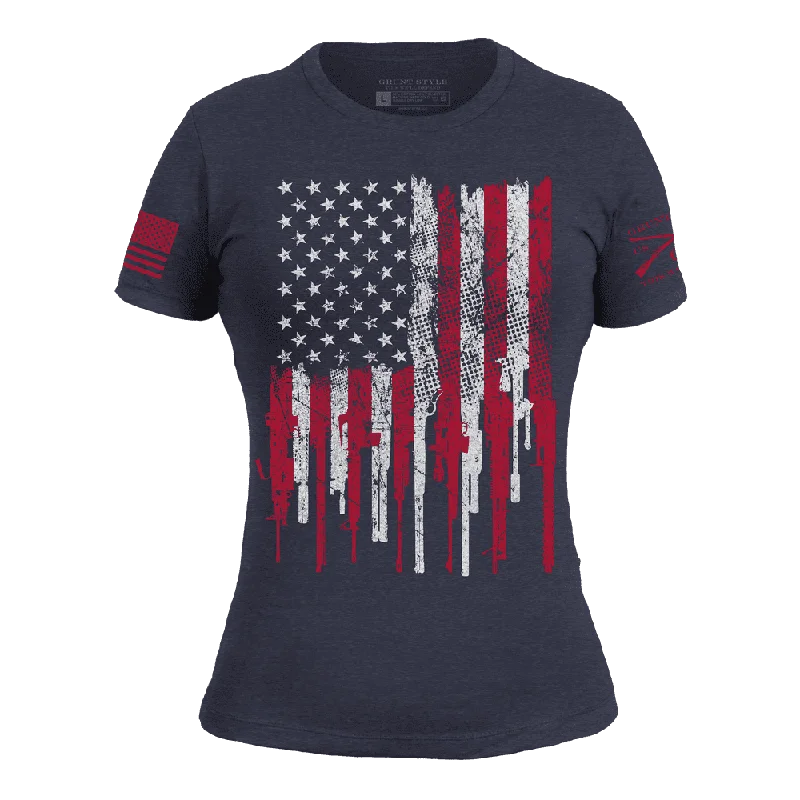 Women's 2A Stars and Stripes Slim Fit T-Shirt - Midnight Navy