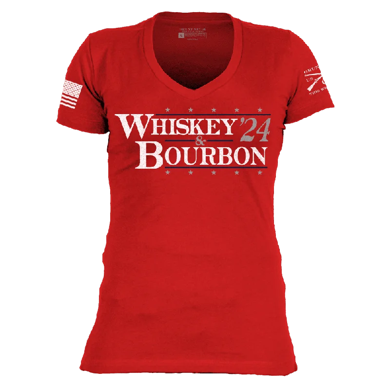 Sheer Women T Shirt for a Stylish and Alluring LookWomen's My Vote '24 V-Neck - Red